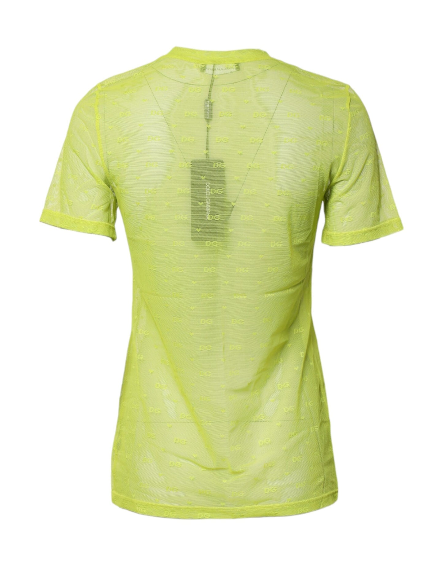 Dolce & Gabbana Green Nylon See Through Women Short Sleeves Women's Top