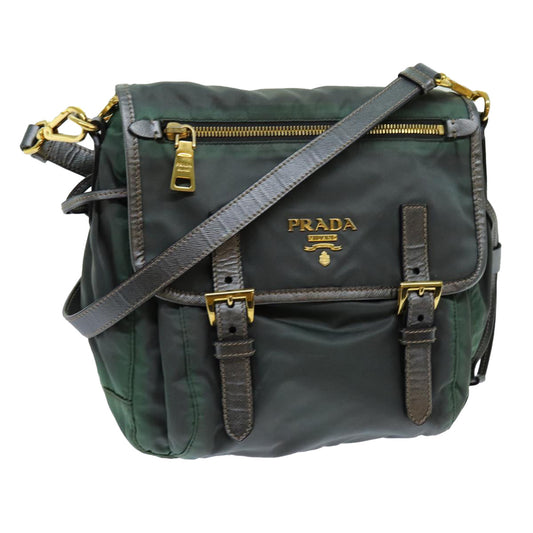 PRADA Shoulder Bag Nylon Khaki  70209