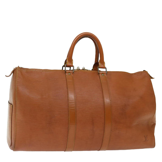 LOUIS VUITTON Epi Keepall 45 Boston Bag Brown Zipang gold M42978 LV 70234