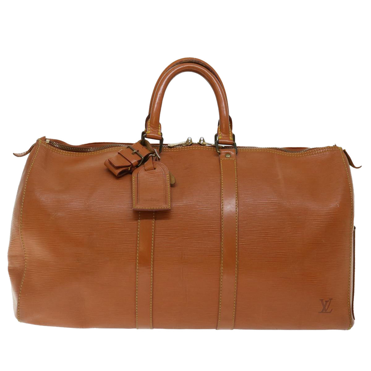 LOUIS VUITTON Epi Keepall 45 Boston Bag Brown Zipang gold M42978 LV 70234