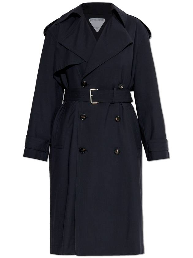 Bottega Veneta Fine wool trench coat midnight blue