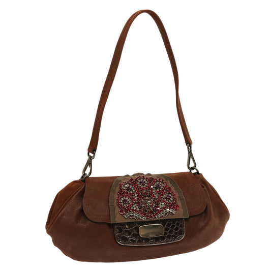 PRADA Shoulder Bag Leather Brown  70339