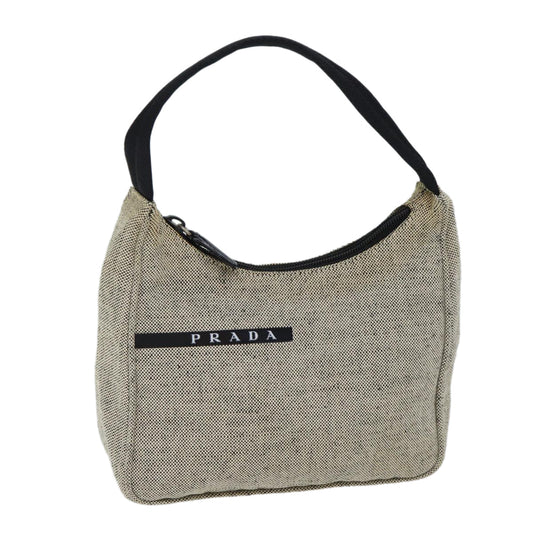 PRADA Hand Bag Canvas Gray  70526
