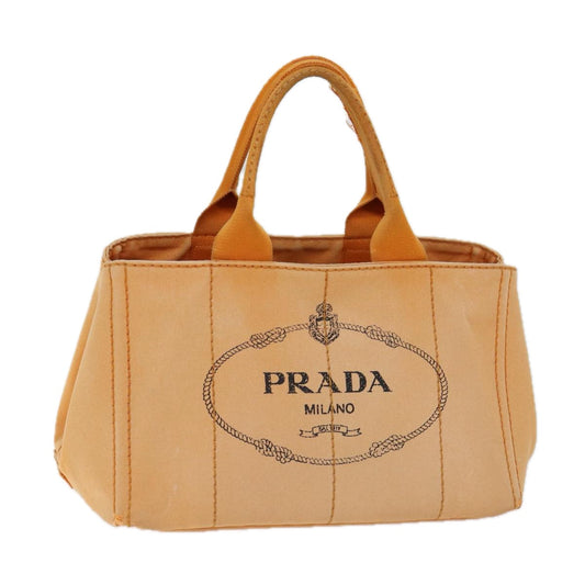 PRADA Canapa MM Hand Bag Canvas Orange  70580