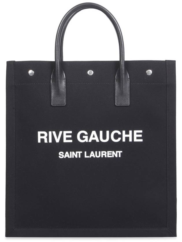 Saint Laurent Rive Gauche Canvas Tote Bag Black
