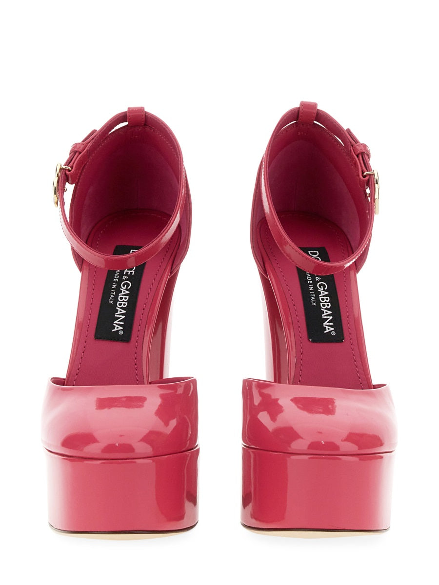 Dolce & Gabbana Women Glossy Leather Platform Pumps