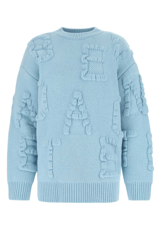 BOTTEGA VENETA Oversized Stretch Wool Blend Shetland Alphabet Sweater