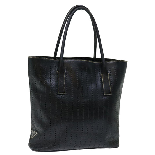 PRADA Hand Bag Leather Black  70865
