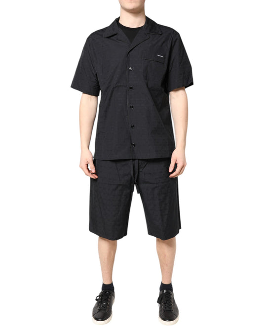 Dolce & Gabbana Black Cotton Men Pajama Set Men's Sleepwear
