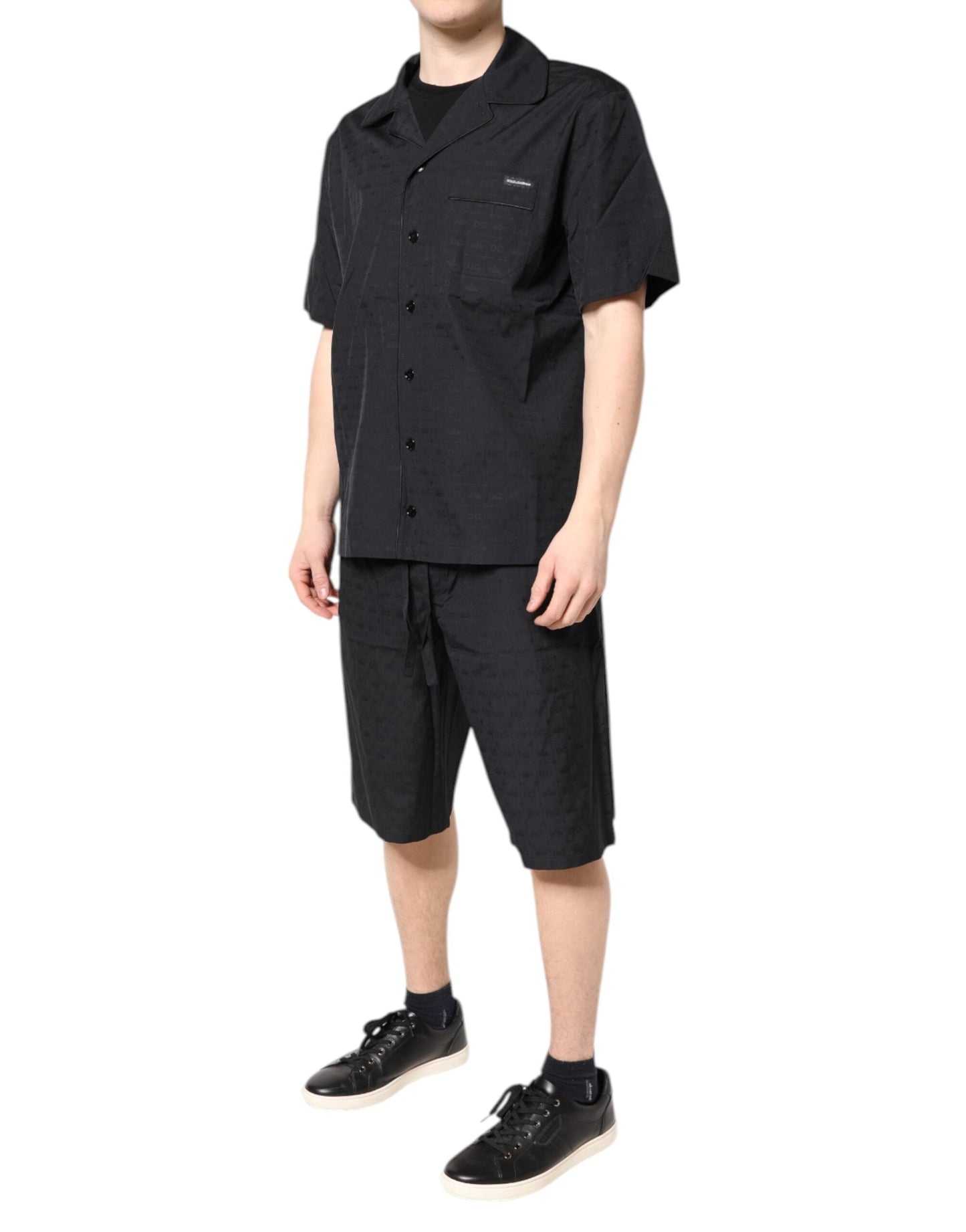 Dolce & Gabbana Black Cotton Men Pajama Set Men's Sleepwear