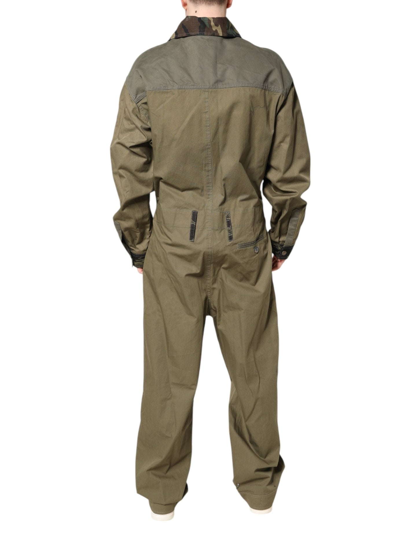 Dolce & Gabbana Brown Cotton Stretch Shirt Pants Casual Men's Set