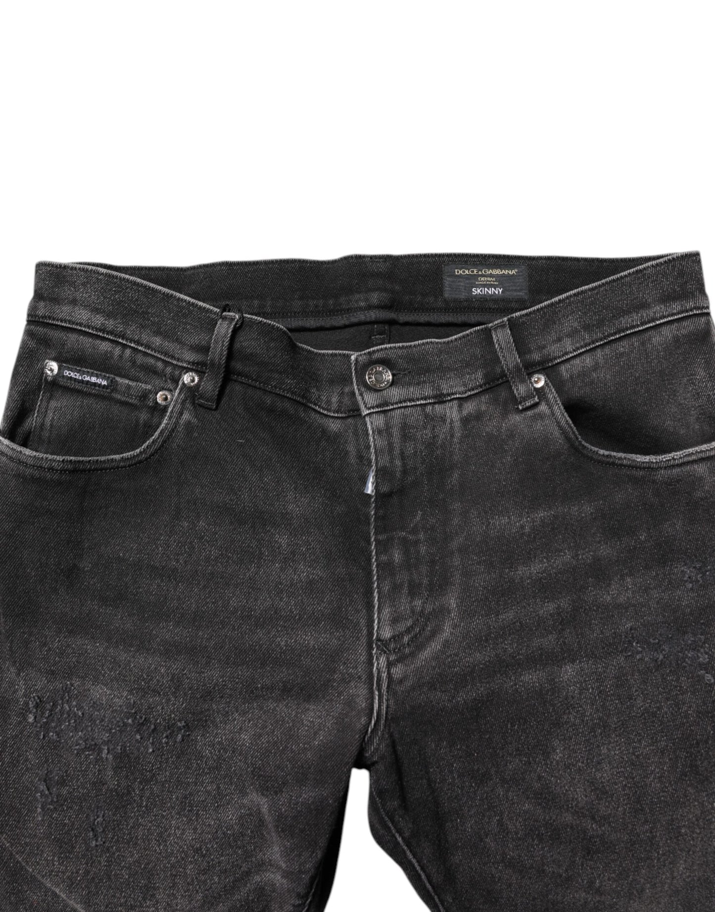 Dolce & Gabbana Gray Washed Cotton Skinny Denim Men's Jeans