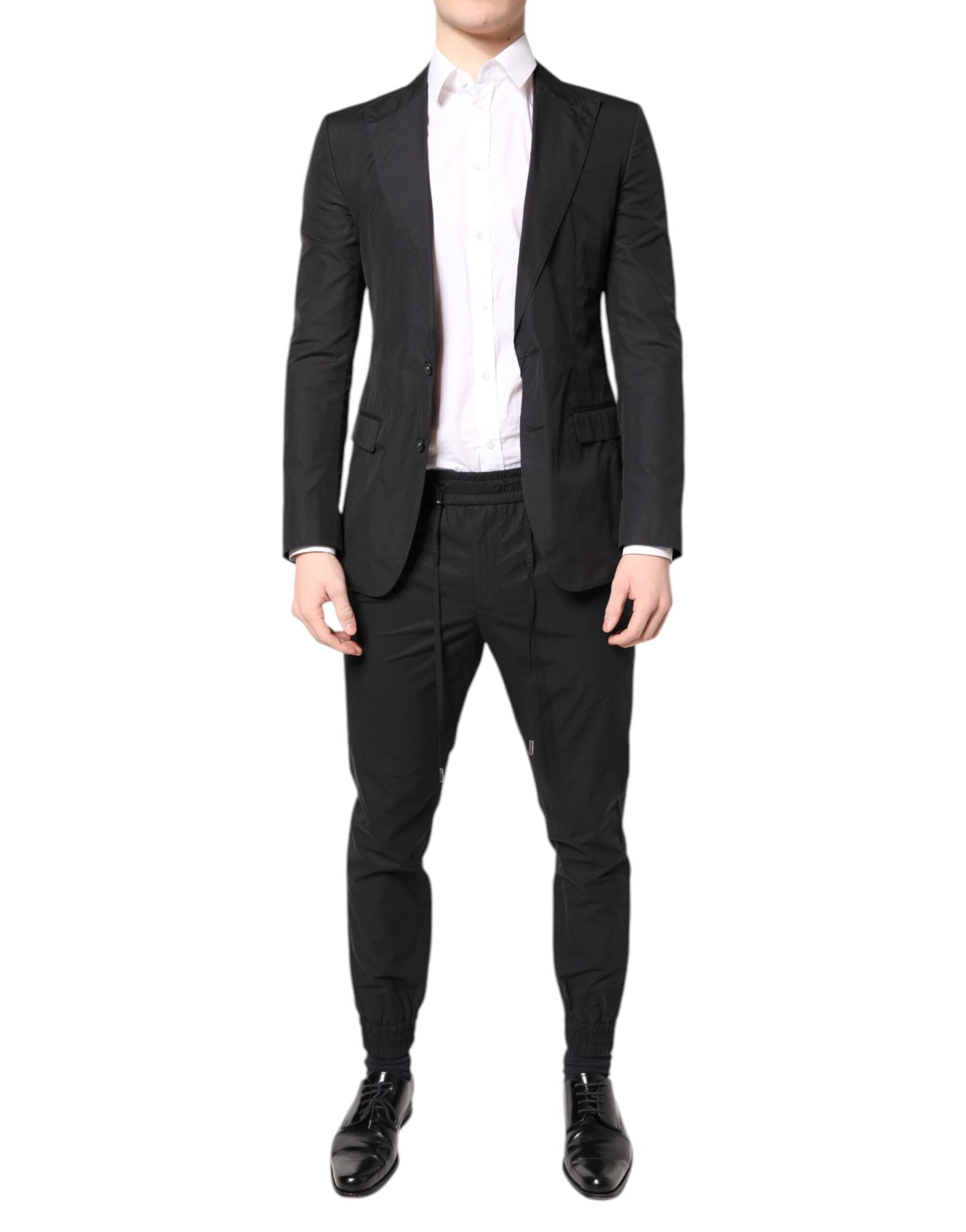 Dolce & Gabbana Black Cotton TAORMINA Formal 2 Piece Men's Suit ()