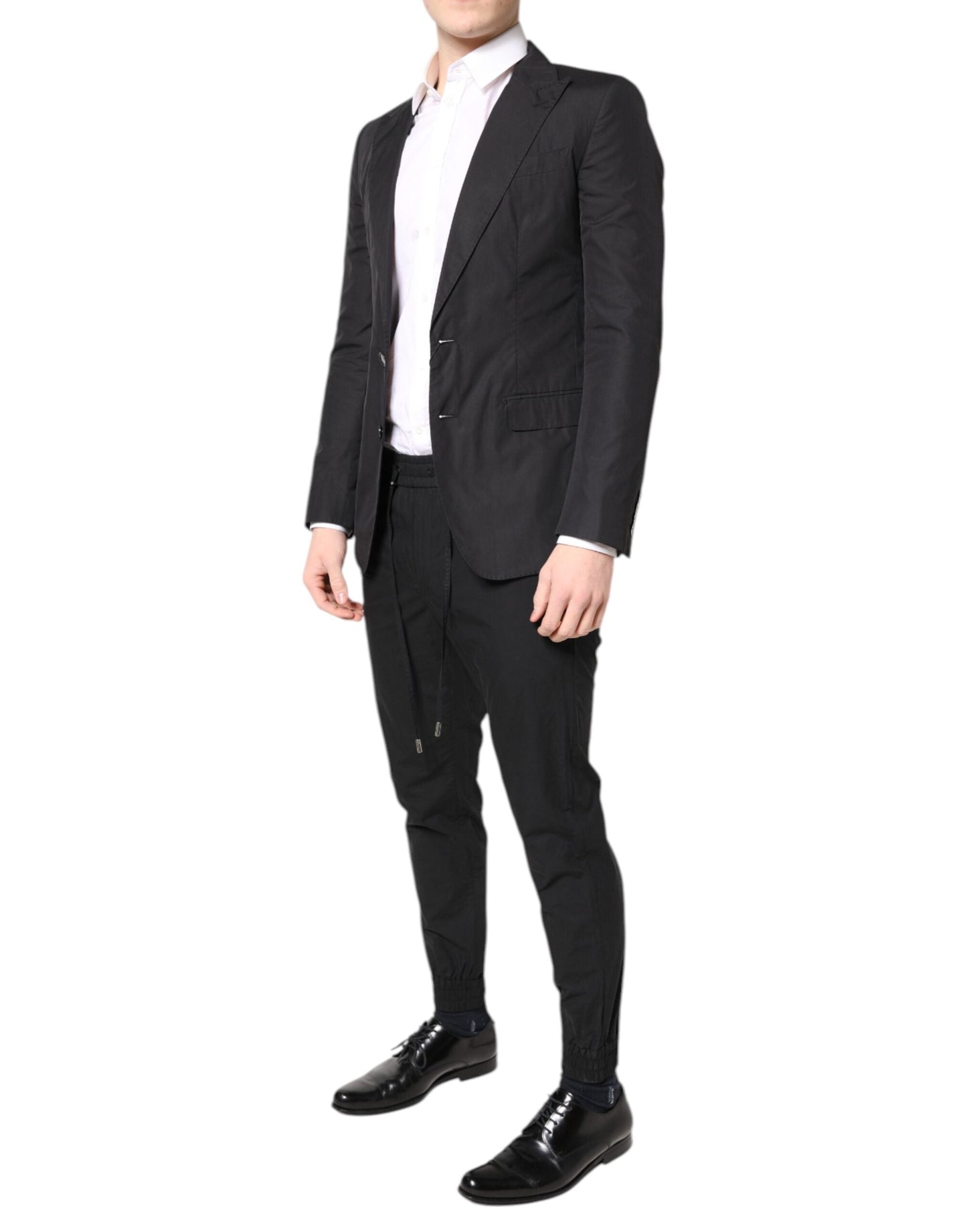 Dolce & Gabbana Black Cotton TAORMINA Formal 2 Piece Men's Suit ()