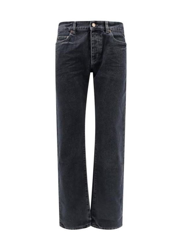 Saint Laurent Classic Slim Cut Cotton Straight Jeans Black