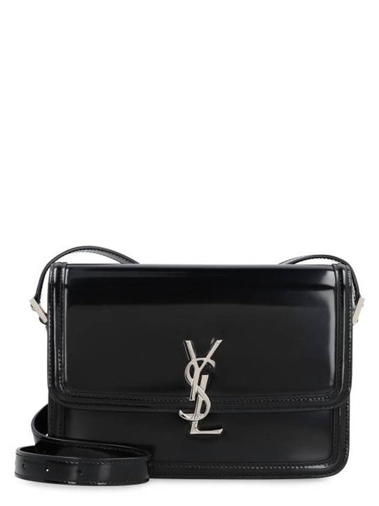 Saint Laurent Solferino Medium In Brushed Leather Shoulder Bag Black