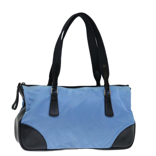 PRADA Shoulder Bag Nylon Light Blue Black  71018