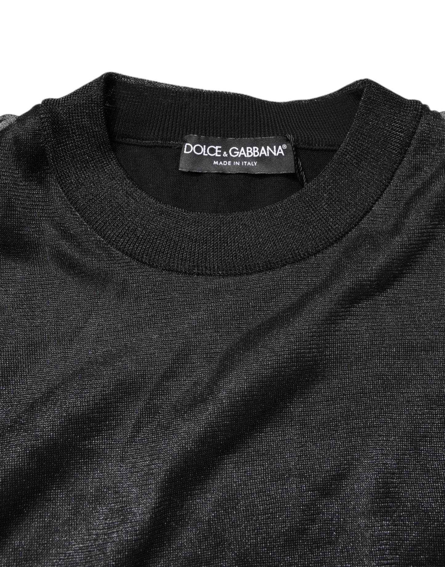 Dolce & Gabbana Black Logo Knitted Crewneck Pullover Men's Sweater ()