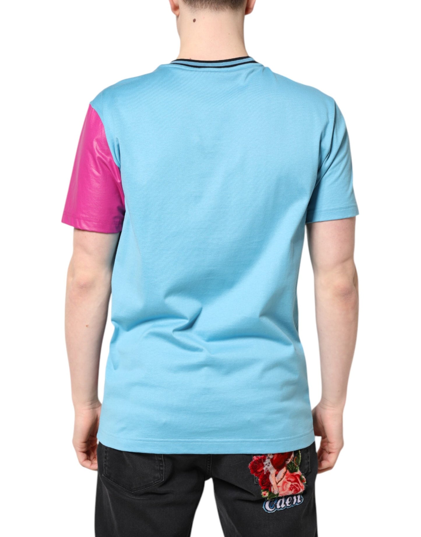Dolce & Gabbana Multicolor Printed Logo Short Sleeve Men's T-shirt