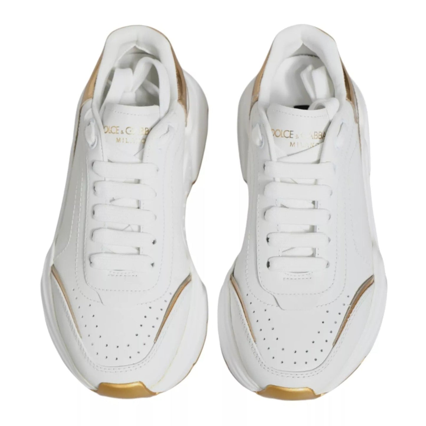 Dolce & Gabbana White Gold Daymaster Low Top Sneakers Women's Shoes ()