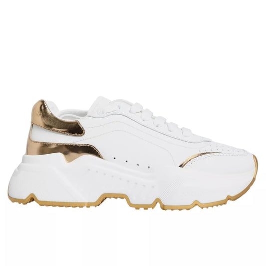 Dolce & Gabbana White Gold Daymaster Low Top Sneakers Women's Shoes ()