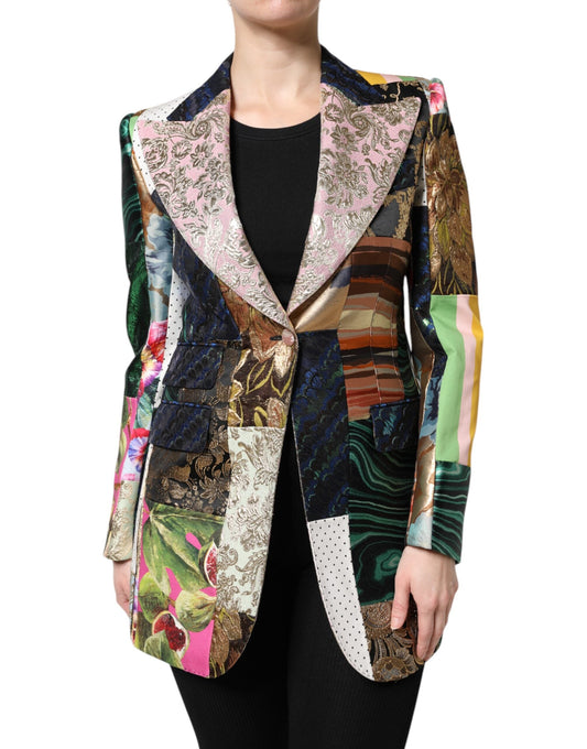 Dolce & Gabbana Multicolor Floral Patchwork Jacquard Women's Jacket