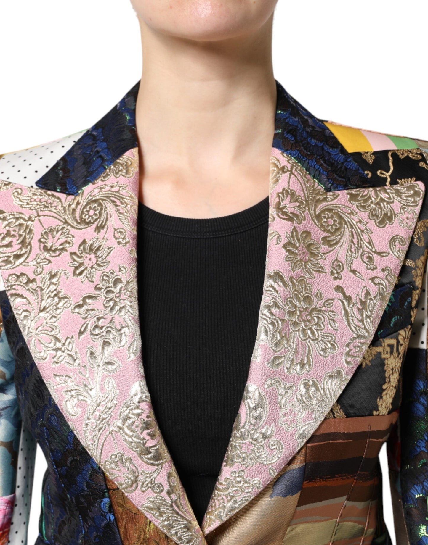 Dolce & Gabbana Multicolor Floral Patchwork Jacquard Women's Jacket