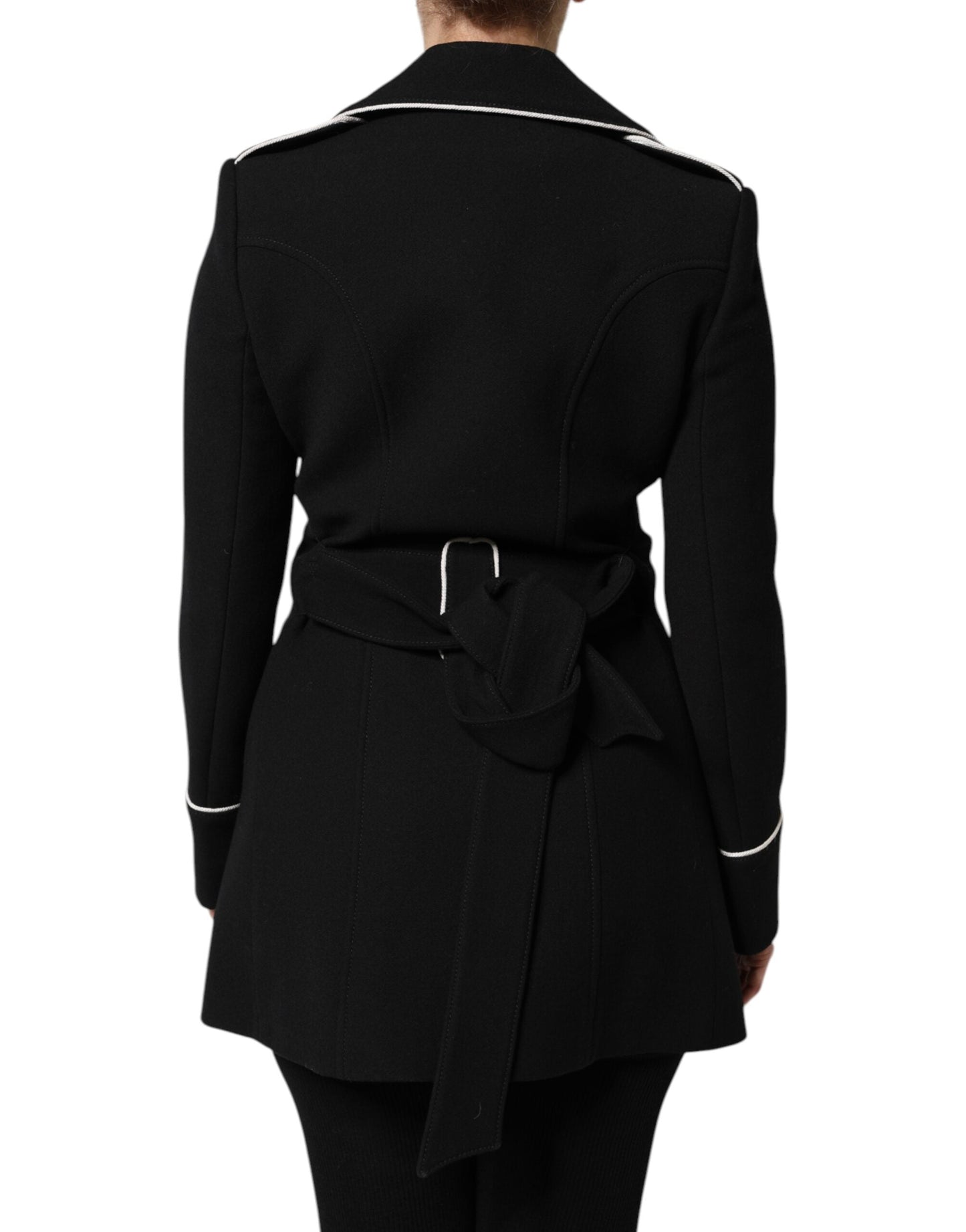 Dolce & Gabbana Black Wool Double Breasted Blazer Women's Jacket