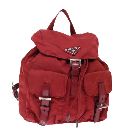 PRADA Backpack Nylon Red  71295