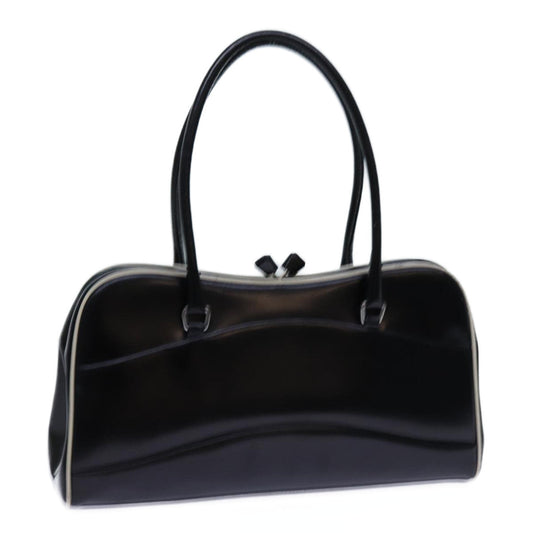 PRADA Hand Bag Leather Black  71493