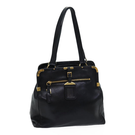 PRADA Tote Bag Leather Black  71494