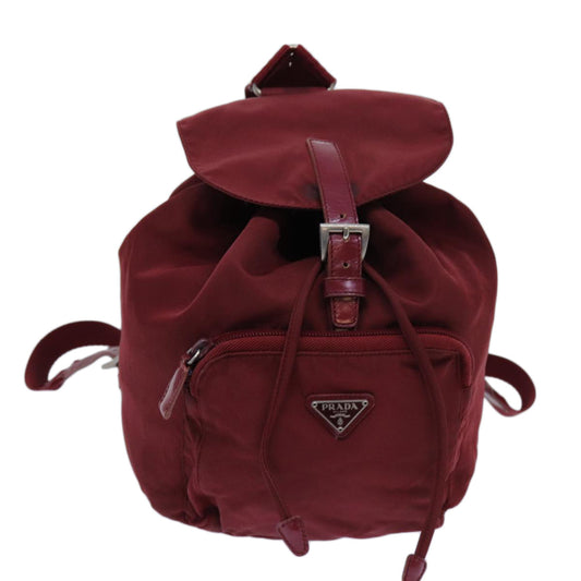 PRADA Backpack Nylon Red  71496