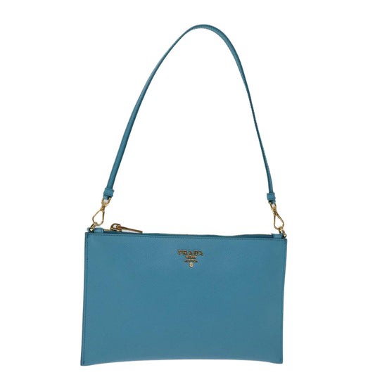 PRADA Accessory Pouch Safiano leather Blue  71575A
