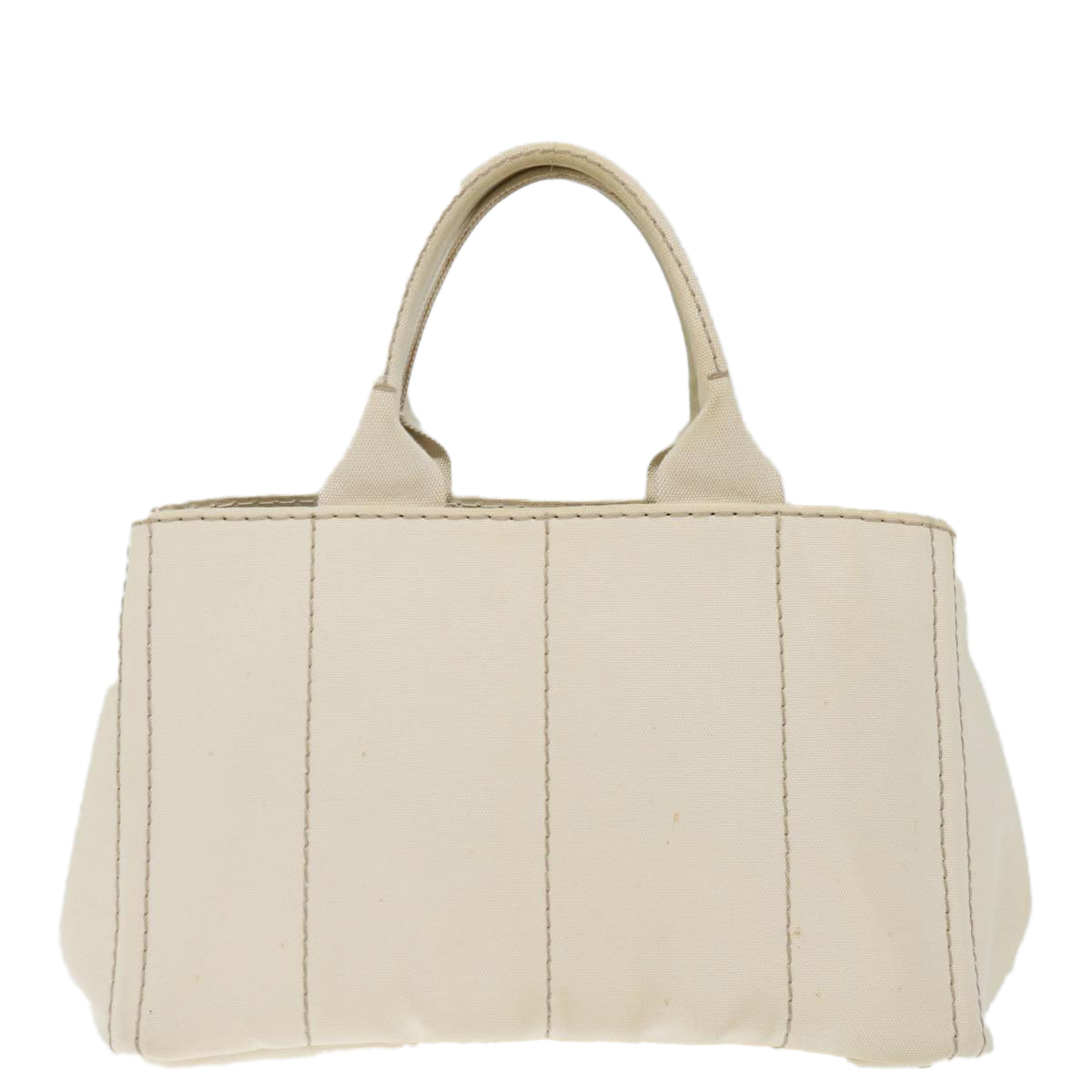 PRADA Canapa MM Hand Bag Canvas Cream  71586