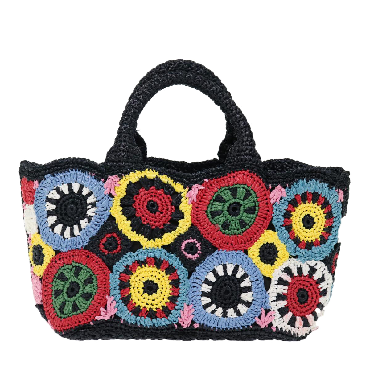 PRADA Hand Bag Raffia 2way Multicolor  71640A