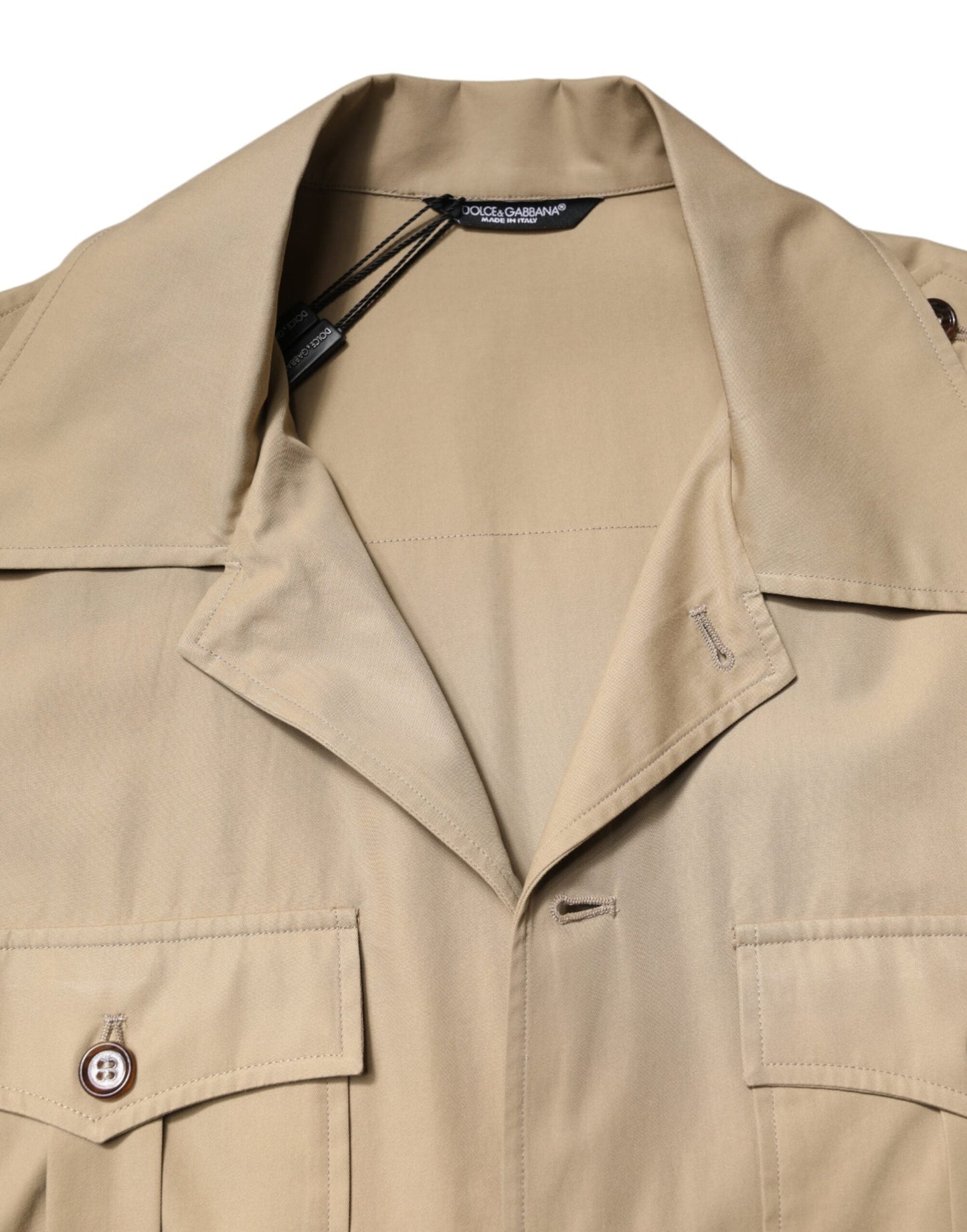 Dolce & Gabbana Brown Graphic Print Short Sleeves Men's Shirt