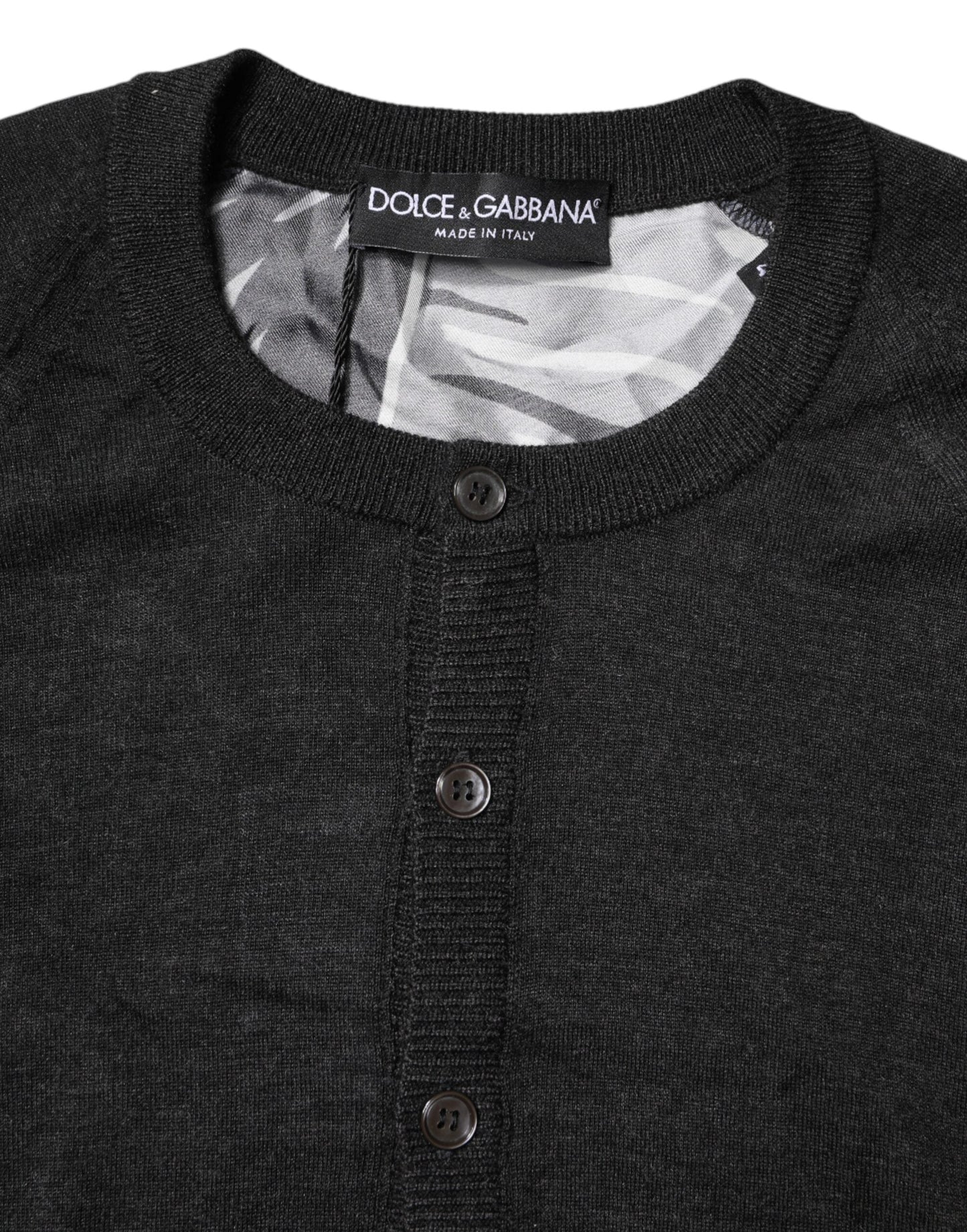 Dolce & Gabbana Black Printed Knitted Men Pullover Men's Sweater