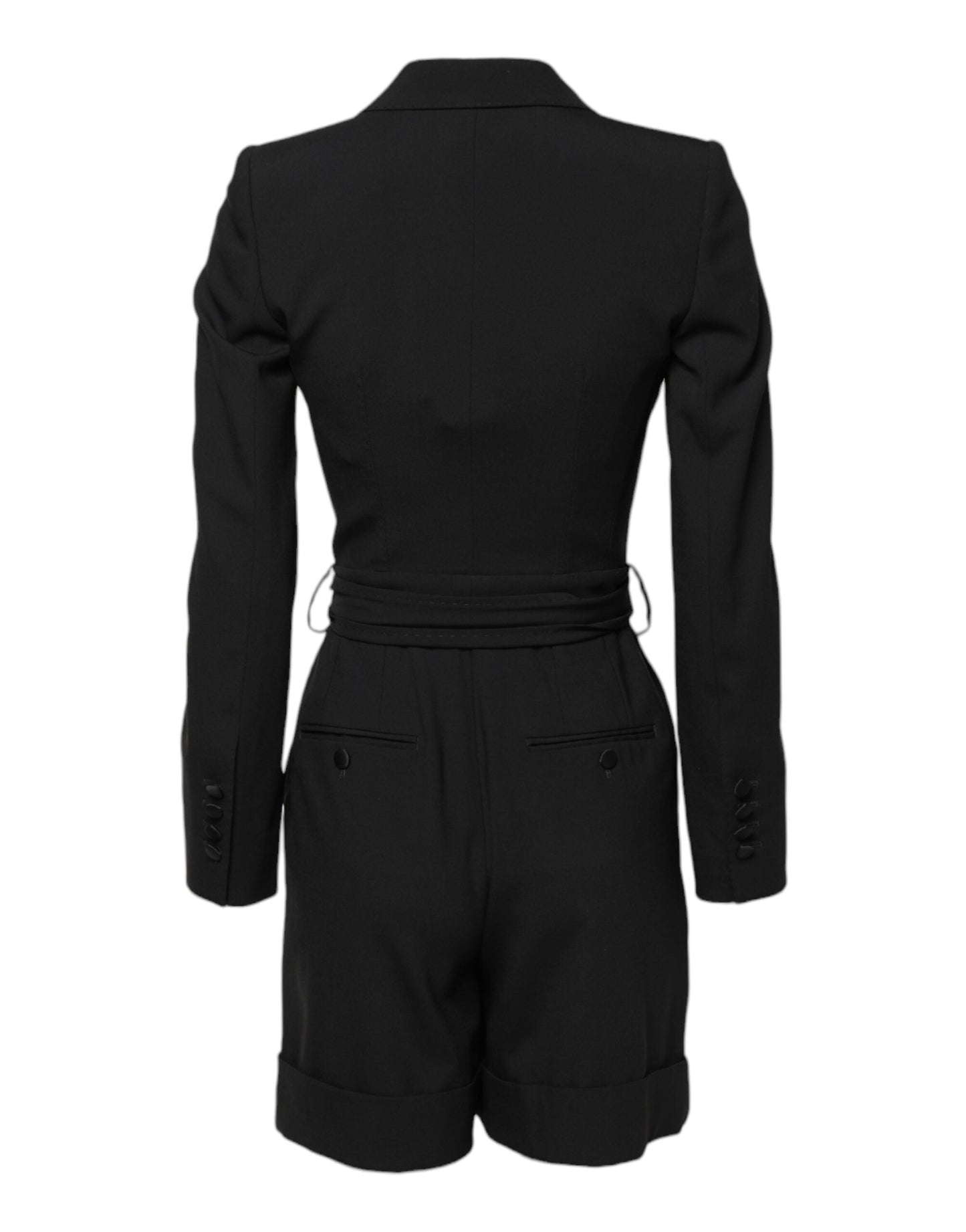 Dolce & Gabbana Black Wool Jumpsuit Dress Women Coat Women's Jacket