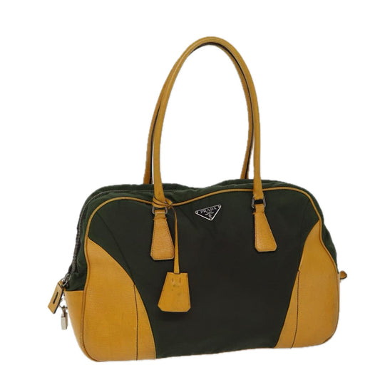 PRADA Shoulder Bag Nylon Khaki Yellow  71843