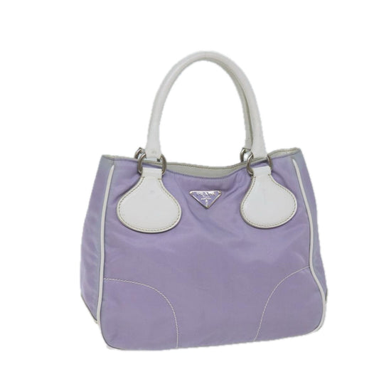 PRADA Hand Bag Nylon Purple White  71847