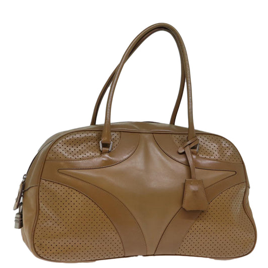 PRADA Shoulder Bag Leather Beige  71863