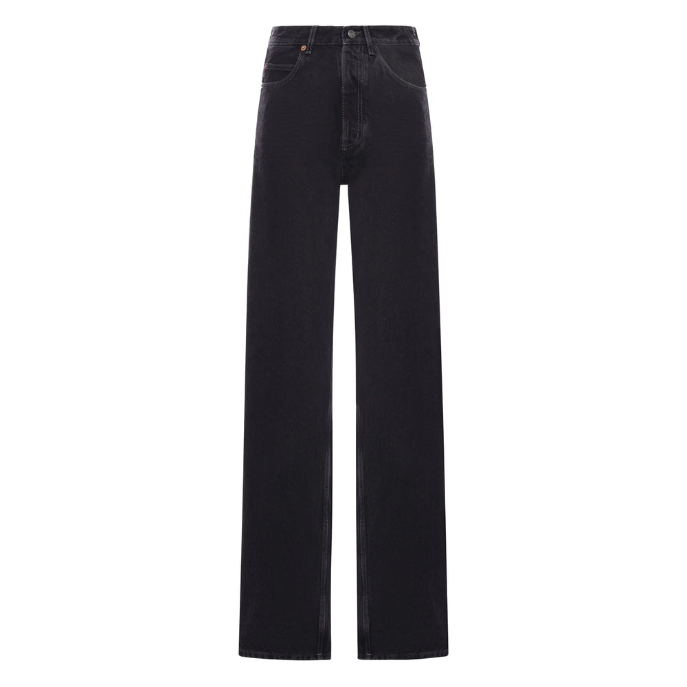 Saint Laurent Black Denim - Wide-Leg Jeans Women