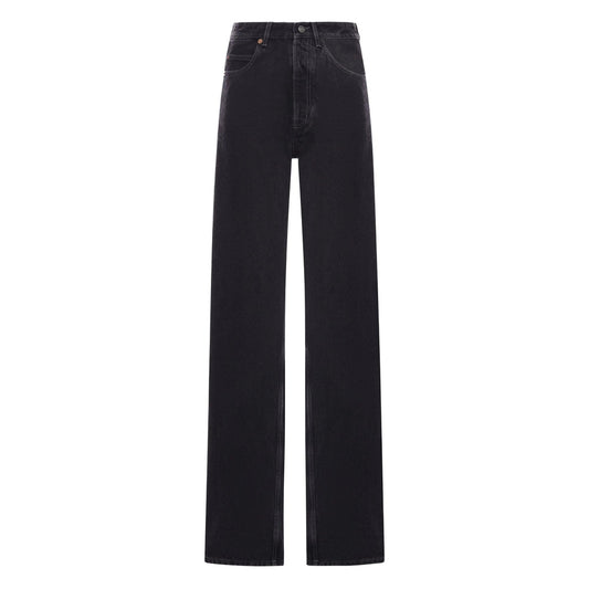 Saint Laurent Black Denim - Wide-Leg Jeans Women