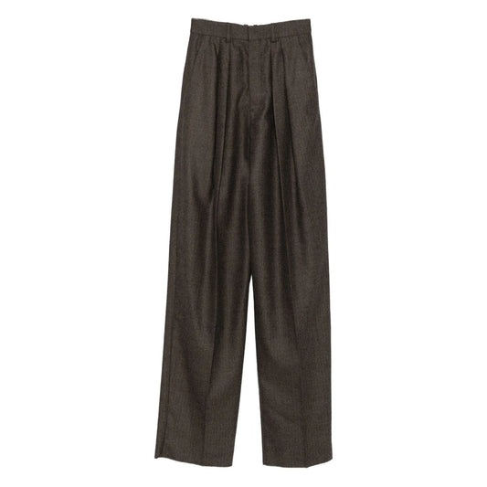 Saint Laurent Brown Trousers - High-Waisted Trousers Women