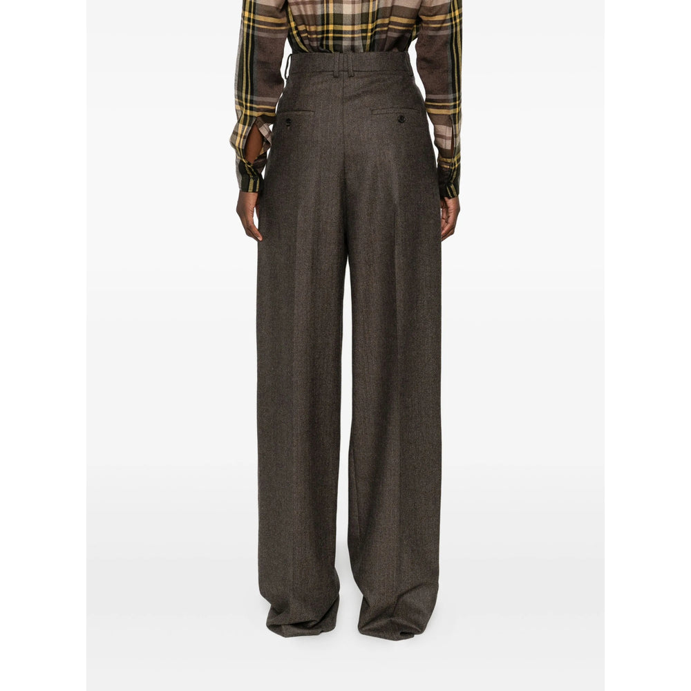 Saint Laurent Brown Trousers - High-Waisted Trousers Women