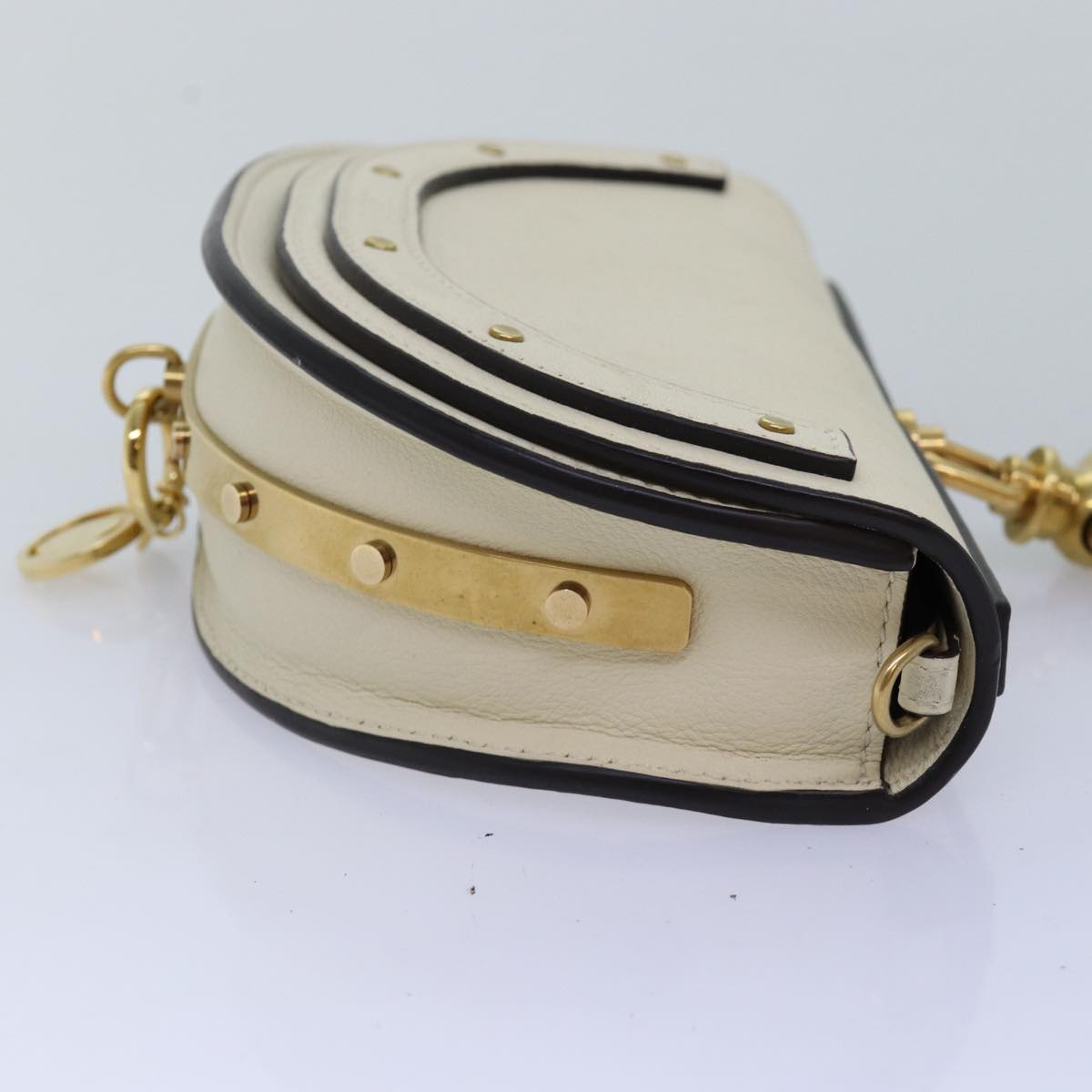 Chloe Small Bracelet Shoulder Bag Leather 2Way Cream