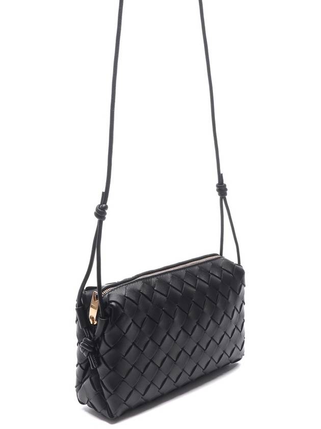 Bottega Veneta Intrecciato Small Leather Cross Bag Black