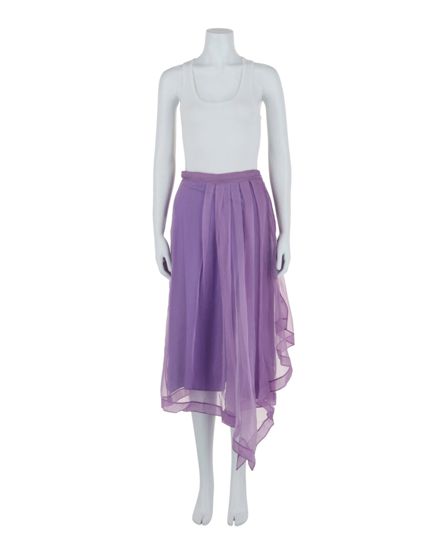 Asymmetrical Mesh Midi Skirt