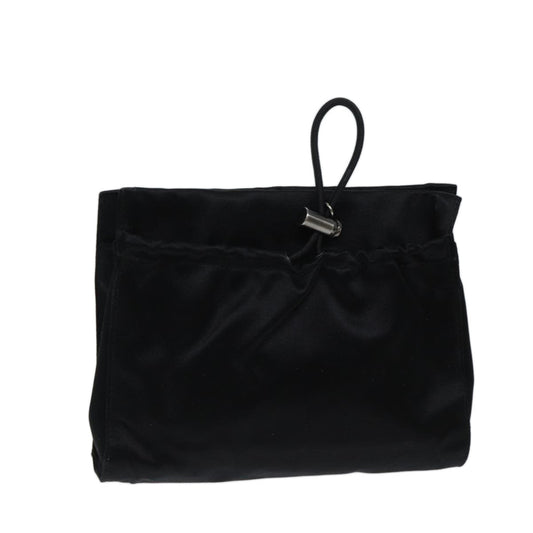 PRADA Pouch Satin Black  72003