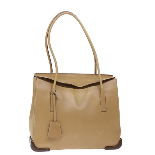 PRADA Shoulder Bag Leather Khaki  72013